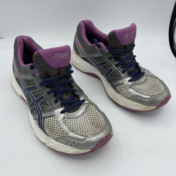 ASICS Sneakers Gel‎ Contend 4 Shoes Womens Size 8 Gray Purple Athletic Run T765N - Picture 1 of 9